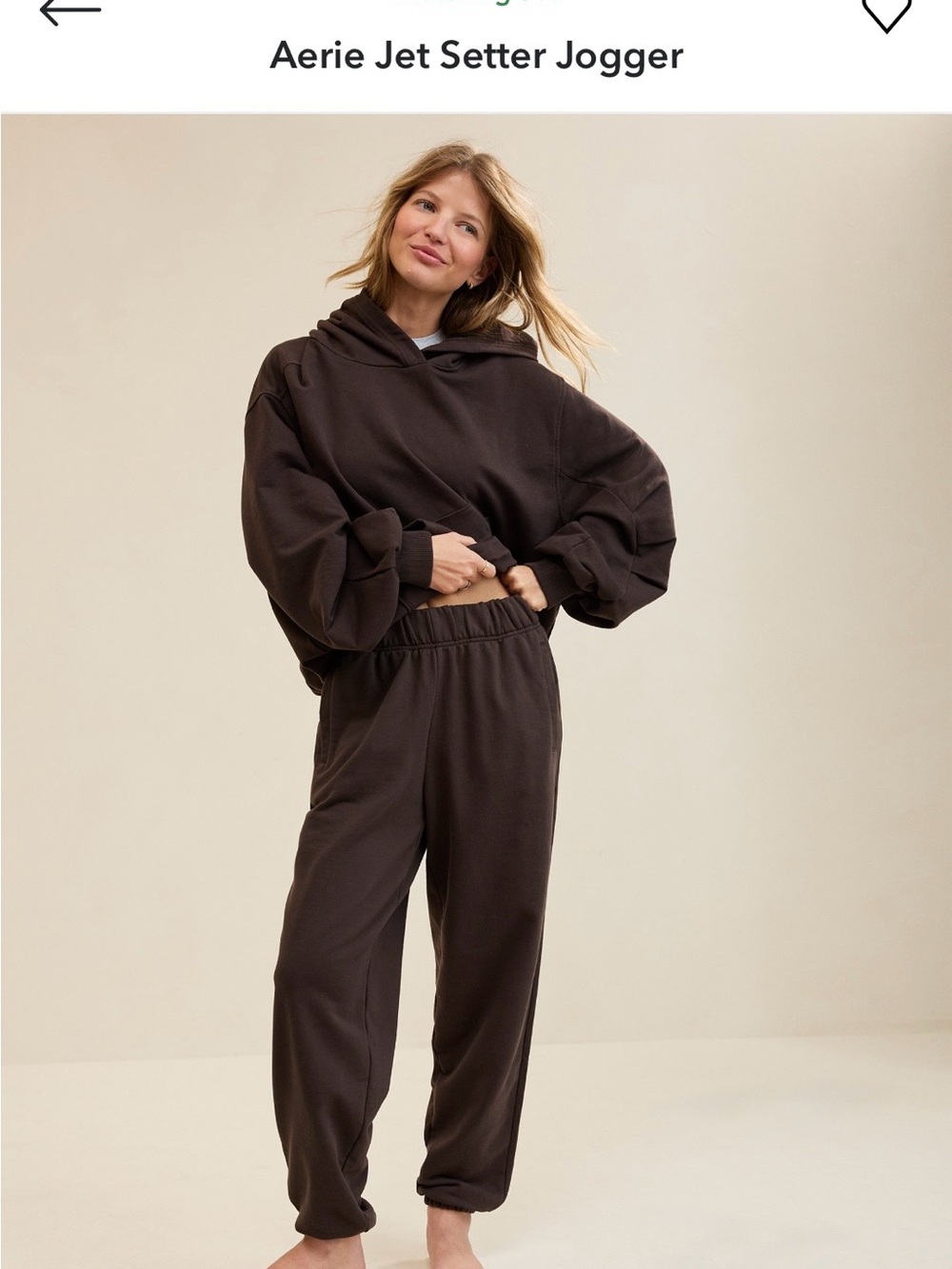 aerie Jet Setter Jogger - Dark Brown - Picture 5 of 5